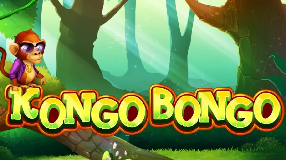 Tampilan visual slot Kongo Bongo dengan tema hutan tropis dan simbol gorila.